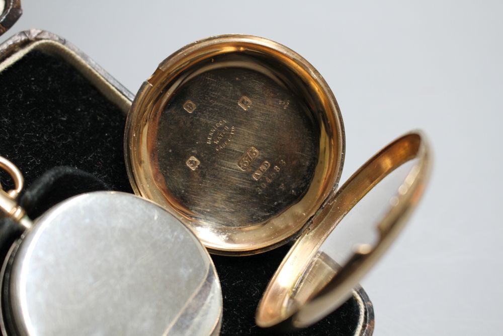 A George V 9ct gold The Semloh Lever keyless open faced pocket watch,